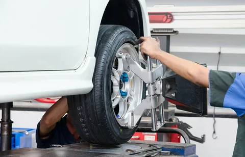 Professional wheel alignment service in Sharjah